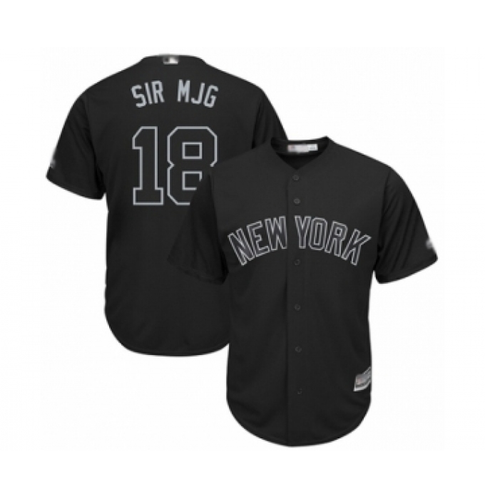 Men's New York Yankees #18 Didi Gregorius  Sir MJG  Authentic Black 2019 Players Weekend Baseball Jersey