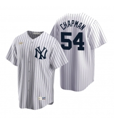 Men's Nike New York Yankees #54 Aroldis Chapman White Cooperstown Collection Home Stitched Baseball Jersey