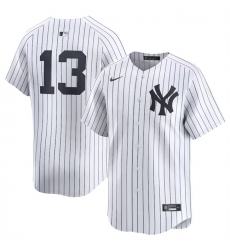 Men's New York Yankees #13 Jazz Chisholm Jr White 2024 Home Limited Stitched Baseball Jersey