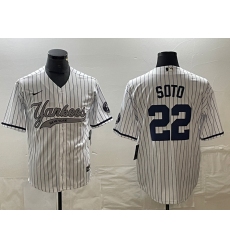 Men's New York Yankees #22 Juan Soto White Cool Base Stitched Baseball Jersey