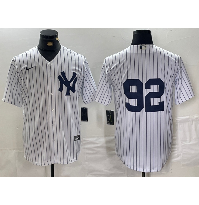 Men's New York Yankees #92 Matt Krook White Cool Base Stitched Baseball Jersey