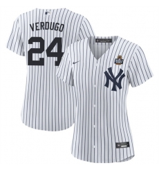 Women's New York Yankees #24 Alex Verdugo White 2024 World Series Cool Base Stitched Baseball Jersey(Run Small)