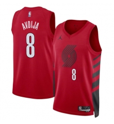 Men's Portland Trail Blazers #8 Deni Avdija Red Statement Edition Stitched Basketball Jersey