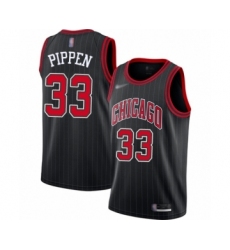 Men's Chicago Bulls #33 Scottie Pippen Authentic Black Finished Basketball Jersey - Statement Edition
