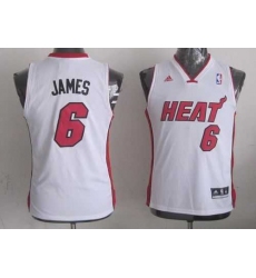 Women NBA Heat #6 LeBron James Red Stitched NBA Jersey