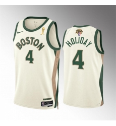 Men's Boston Celtics #4 Jrue Holiday 2024 Finals Champions City Edition Stitched Basketball Jersey