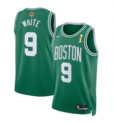 Men's Boston Celtics #9 Derrick White Kelly Green 2024 Finals Champions Icon Edition Stitched Basketball Jersey