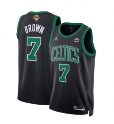 Men's Boston Celtics #7 Jaylen Brown Black 2024 Finals Statement Edition Stitched Basketball Jersey