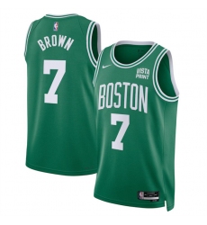 Men's Boston Celtics #7 Jaylen Brown Green Icon Edition Stitched Basketball Jersey