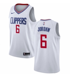 Men's Nike Los Angeles Clippers #6 DeAndre Jordan Swingman White NBA Jersey - Association Edition