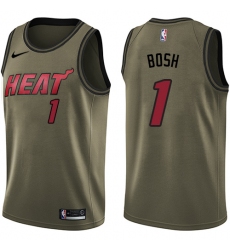 Youth Nike Miami Heat #1 Chris Bosh Swingman Green Salute to Service NBA Jersey