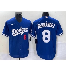 Men's Los Angeles Dodgers #8 Enrique Hernández Blue Flex Base Stitched Baseball Jersey