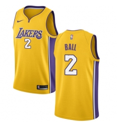 Women's Nike Los Angeles Lakers #2 Lonzo Ball Swingman Gold Home NBA Jersey - Icon Edition