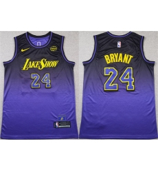 Men's Los Angeles Lakers #24 Kobe Bryant Purple 2024 Stitched Basketball Jersey