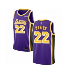 Men's Los Angeles Lakers #22 Elgin Baylor Authentic Purple Basketball Jerseys - Icon Edition