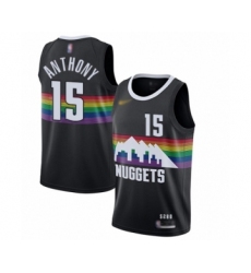 Men's Denver Nuggets #15 Carmelo Anthony Swingman Black Basketball Jersey - 2019 20 City Edition