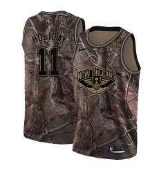 Men's Nike New Orleans Pelicans #11 Jrue Holiday Swingman Camo Realtree Collection NBA Jersey