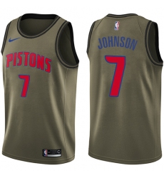 Youth Nike Detroit Pistons #7 Stanley Johnson Swingman Green Salute to Service NBA Jersey