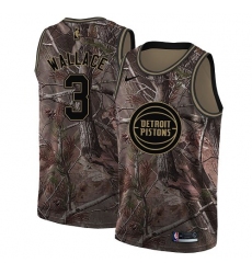 Men's Nike Detroit Pistons #3 Ben Wallace Swingman Camo Realtree Collection NBA Jersey