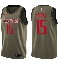 Men's Nike Houston Rockets #15 Clint Capela Swingman Green Salute to Service NBA Jersey