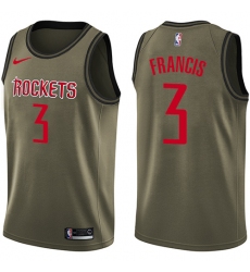 Men's Nike Houston Rockets #3 Steve Francis Swingman Green Salute to Service NBA Jersey