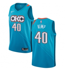 Women's Nike Oklahoma City Thunder #40 Shawn Kemp Swingman Turquoise NBA Jersey - City Edition