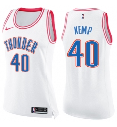 Women's Nike Oklahoma City Thunder #40 Shawn Kemp Swingman White/Pink Fashion NBA Jersey