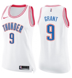 Women's Nike Oklahoma City Thunder #9 Jerami Grant Swingman White/Pink Fashion NBA Jersey