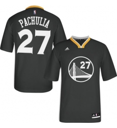 Men's Adidas Golden State Warriors #27 Zaza Pachulia Authentic Black Alternate NBA Jersey