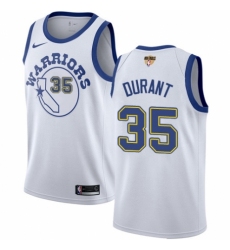 Women's Nike Golden State Warriors #35 Kevin Durant Swingman White Hardwood Classics 2018 NBA Finals Bound NBA Jersey