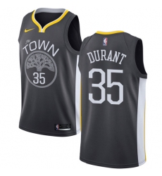 Youth Nike Golden State Warriors #35 Kevin Durant Swingman Black Alternate NBA Jersey - Statement Edition