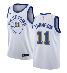 Women's Nike Golden State Warriors #11 Klay Thompson Swingman White Hardwood Classics NBA Jersey