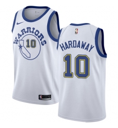 Men's Nike Golden State Warriors #10 Tim Hardaway Authentic White Hardwood Classics NBA Jersey