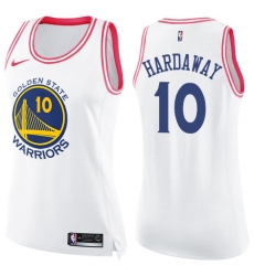 Women's Nike Golden State Warriors #10 Tim Hardaway Swingman White/Pink Fashion NBA Jersey