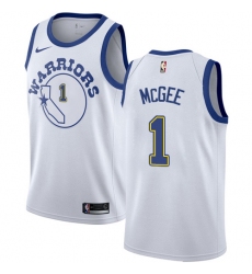 Men's Nike Golden State Warriors #1 JaVale McGee Authentic White Hardwood Classics NBA Jersey