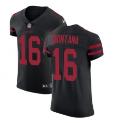 Men's Nike San Francisco 49ers #16 Joe Montana Black Alternate Vapor Untouchable Elite Player NFL Jersey