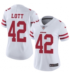 Women's Nike San Francisco 49ers #42 Ronnie Lott Elite White NFL Jersey