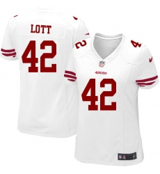 Women's Nike San Francisco 49ers #42 Ronnie Lott Game White NFL Jersey
