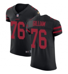 Men's Nike San Francisco 49ers #76 Garry Gilliam Black Alternate Vapor Untouchable Elite Player NFL Jersey