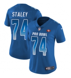 Women's Nike San Francisco 49ers #74 Joe Staley Limited Royal Blue 2018 Pro Bowl NFL Jersey