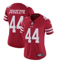 Women's Nike San Francisco 49ers #44 Kyle Juszczyk Red Team Color Vapor Untouchable Limited Player NFL Jersey
