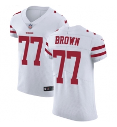 Men's Nike San Francisco 49ers #77 Trent Brown White Vapor Untouchable Elite Player NFL Jersey