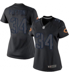 Women's Nike Chicago Bears #34 Walter Payton Limited Black Impact NFL Jersey