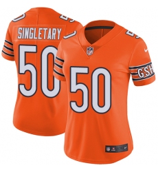 Women's Nike Chicago Bears #50 Mike Singletary Limited Orange Rush Vapor Untouchable NFL Jersey