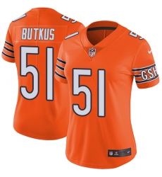 Women's Nike Chicago Bears #51 Dick Butkus Limited Orange Rush Vapor Untouchable NFL Jersey