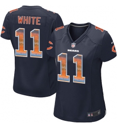 Women's Nike Chicago Bears #11 Kevin White Limited Navy Blue Strobe NFL Jersey