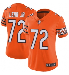 Women's Nike Chicago Bears #72 Charles Leno Limited Orange Rush Vapor Untouchable NFL Jersey