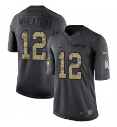 Men's Nike Chicago Bears #12 Markus Wheaton Limited Black 2016 Salute to Service NFL Jersey