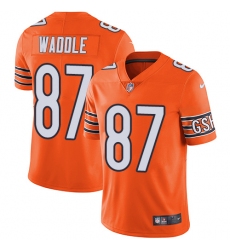 Men's Nike Chicago Bears #87 Tom Waddle Limited Orange Rush Vapor Untouchable NFL Jersey