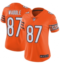 Women's Nike Chicago Bears #87 Tom Waddle Limited Orange Rush Vapor Untouchable NFL Jersey